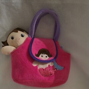 Pink and Purple Mermaid Plush Bag